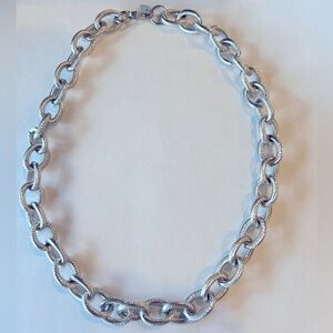 Milor Silver Toned Stainless Steel Chunky Chain Necklace 18”